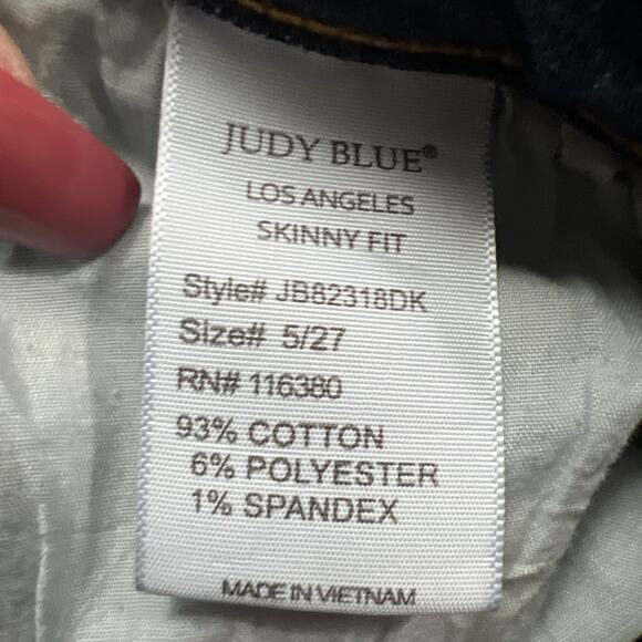 Judy Blue Jeans Womens Size 5/27  Super Stretch High Rise Raw Hem Skinny Fit - Picture 12 of 13